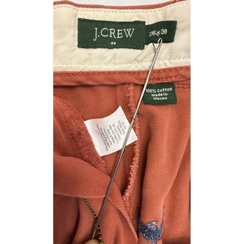 J. Crew‎ Wool Blend Sweater Sz L Blue AA027 NWT & Embroidered Fish Chino 36x30